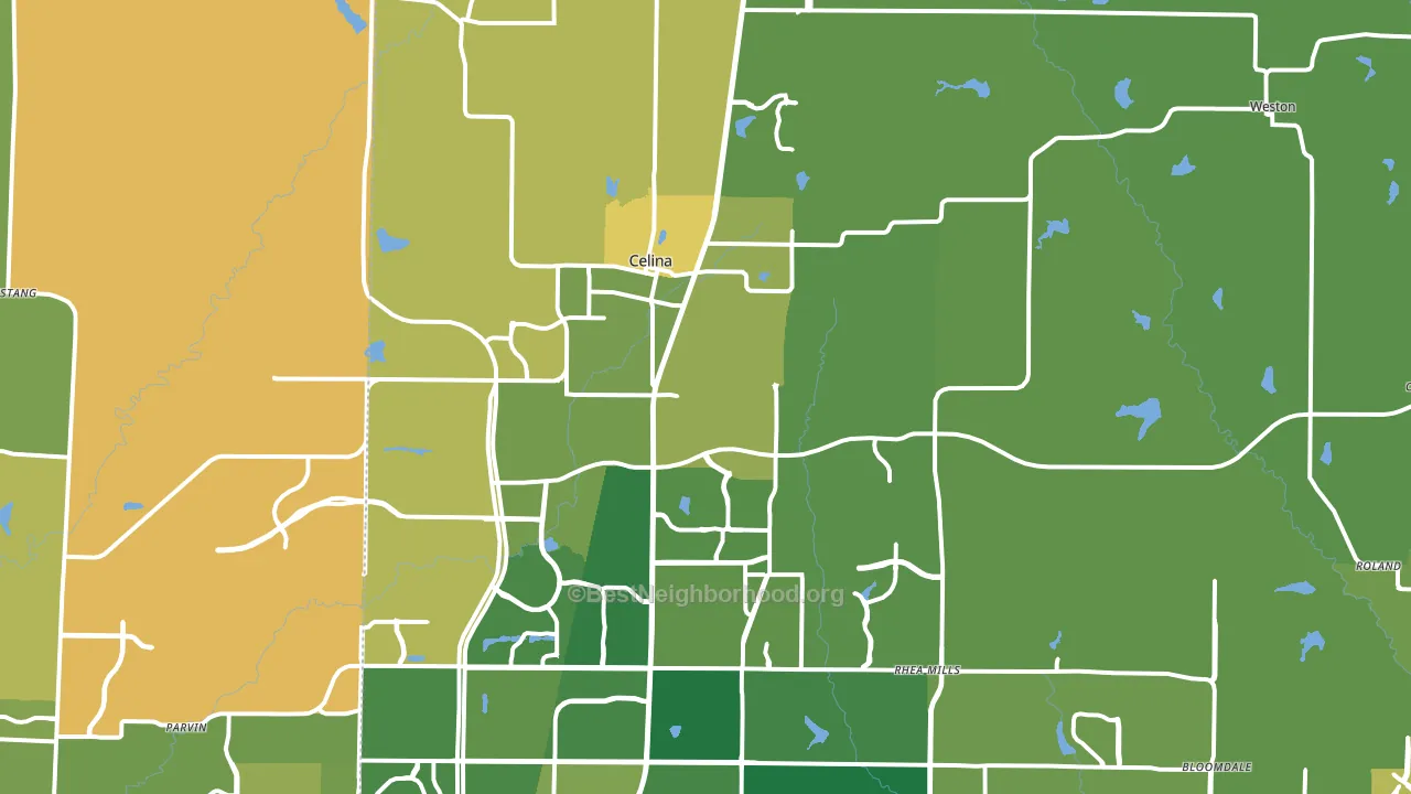 Celina, TX block-group voter-turnout map