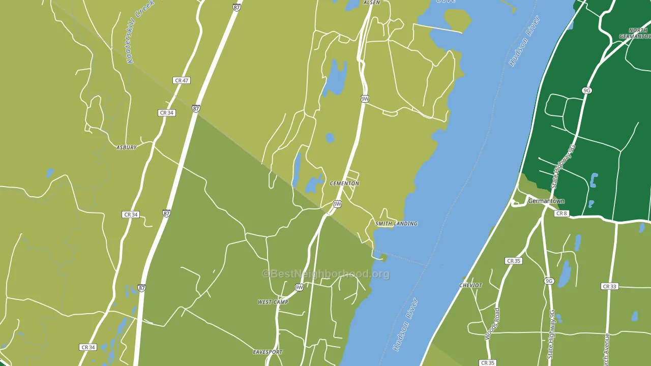 Cementon, NY block-group voter-turnout map