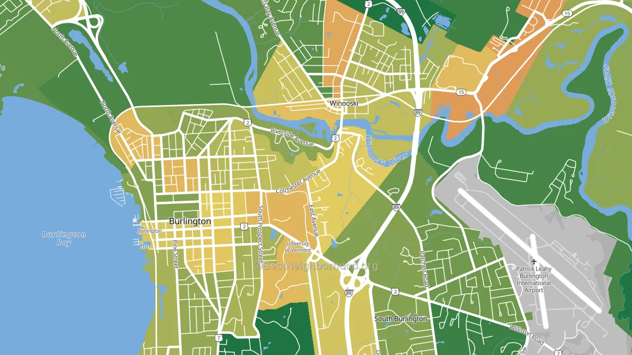 Centennial, Burlington, VT block-group voter-turnout map