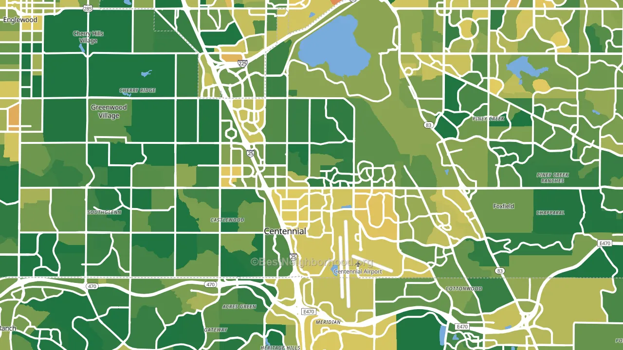 Centennial, CO block-group voter-turnout map