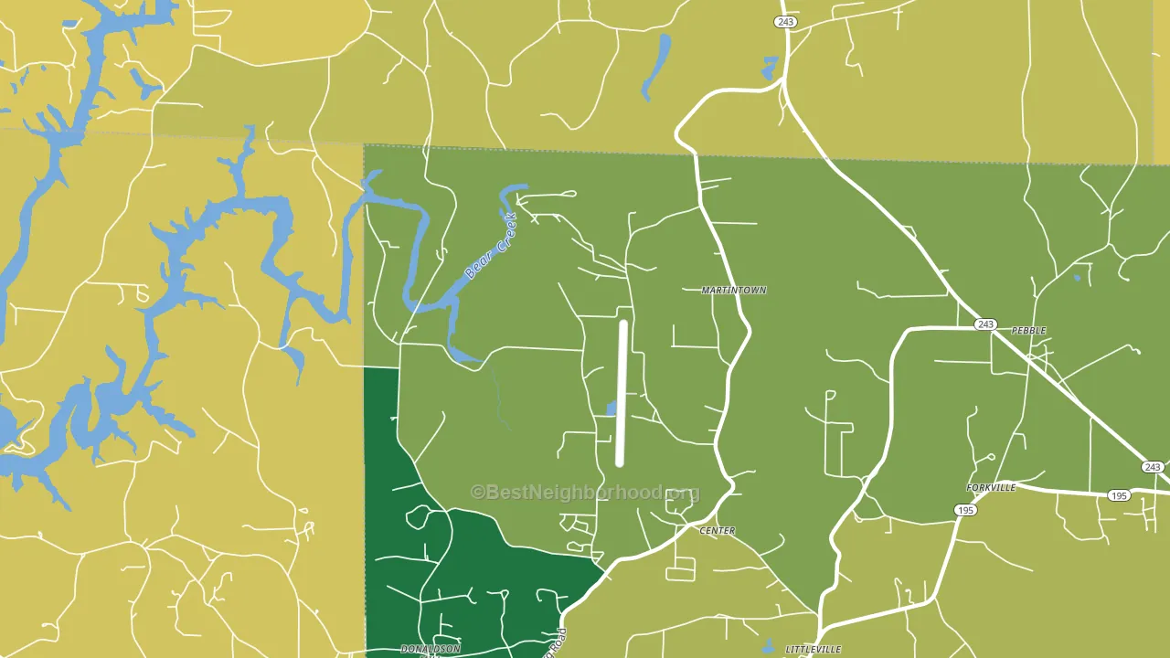 Center, AL block-group voter-turnout map