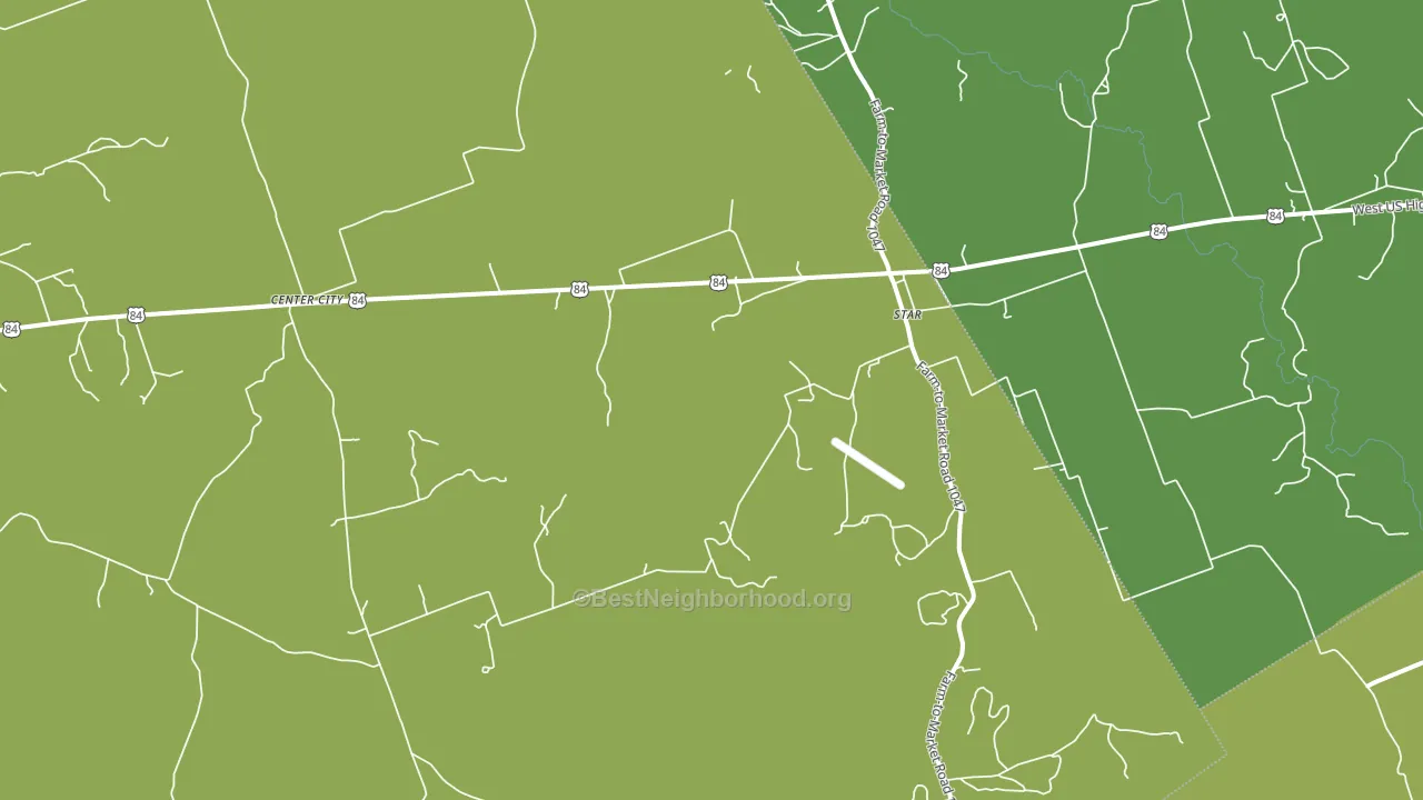 Center City, TX block-group voter-turnout map