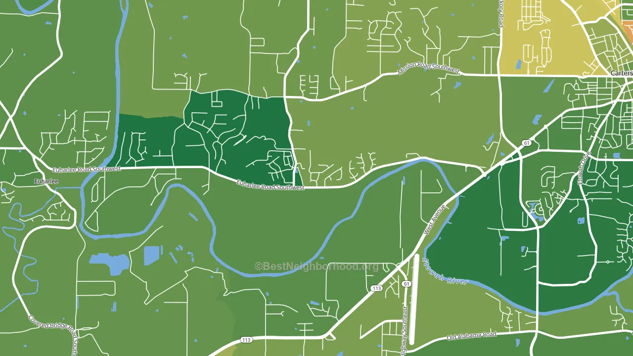 Center, GA block-group voter-turnout map