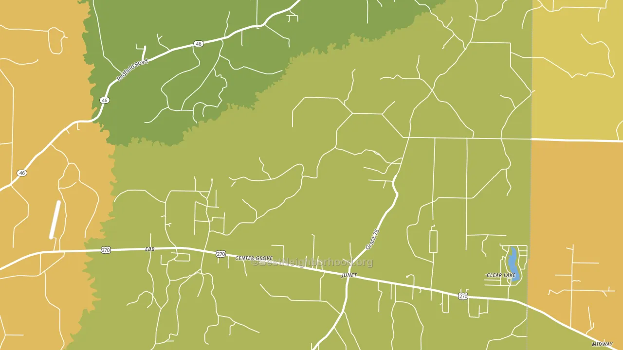 Center Grove, AR block-group voter-turnout map