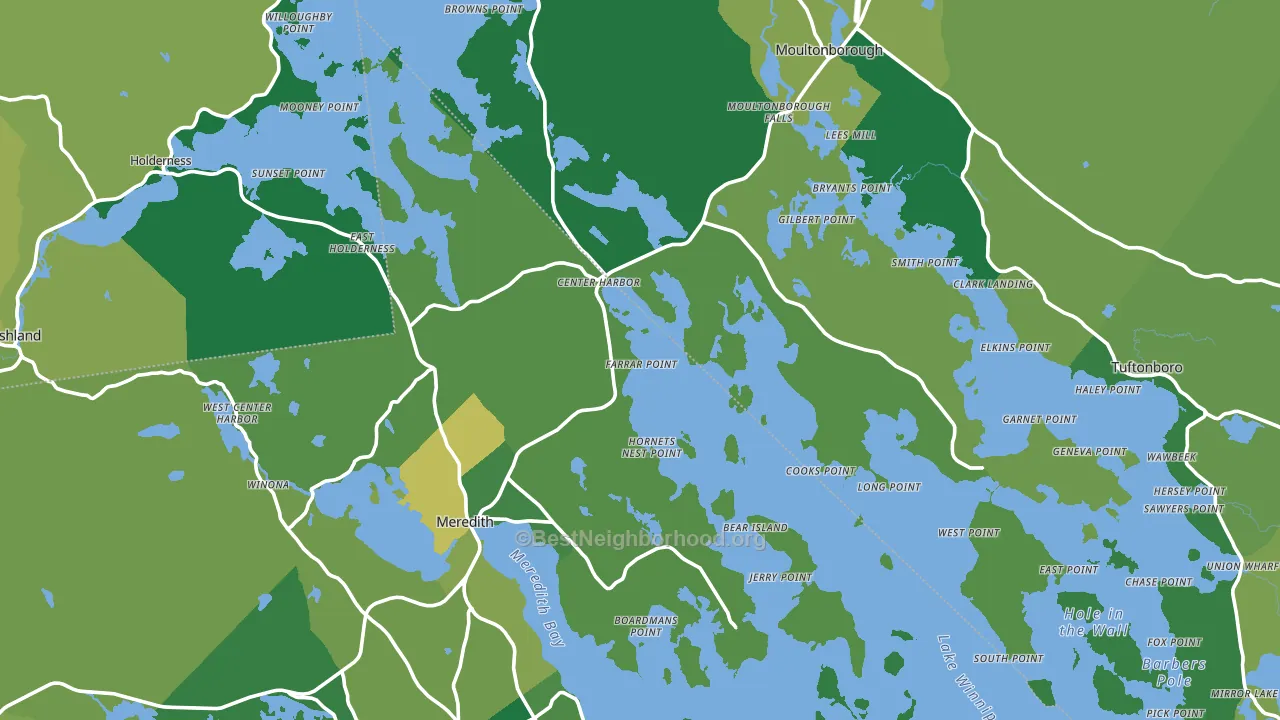 Center Harbor, NH block-group voter-turnout map