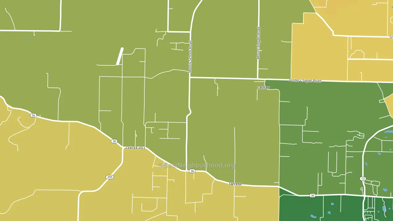 Center Hill, AR block-group voter-turnout map