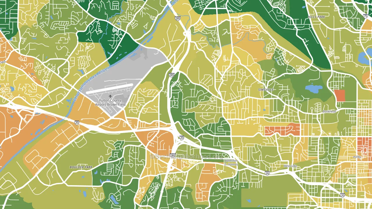 Center Hill, Atlanta, GA block-group voter-turnout map