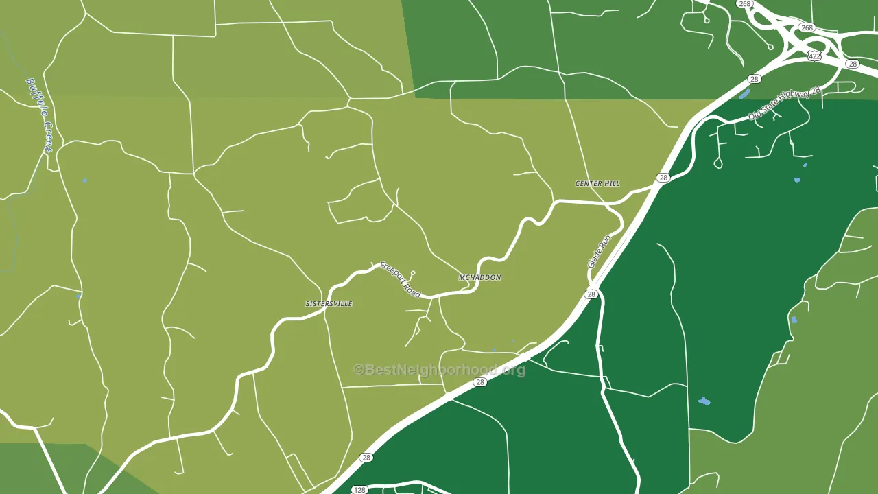Center Hill, PA block-group voter-turnout map