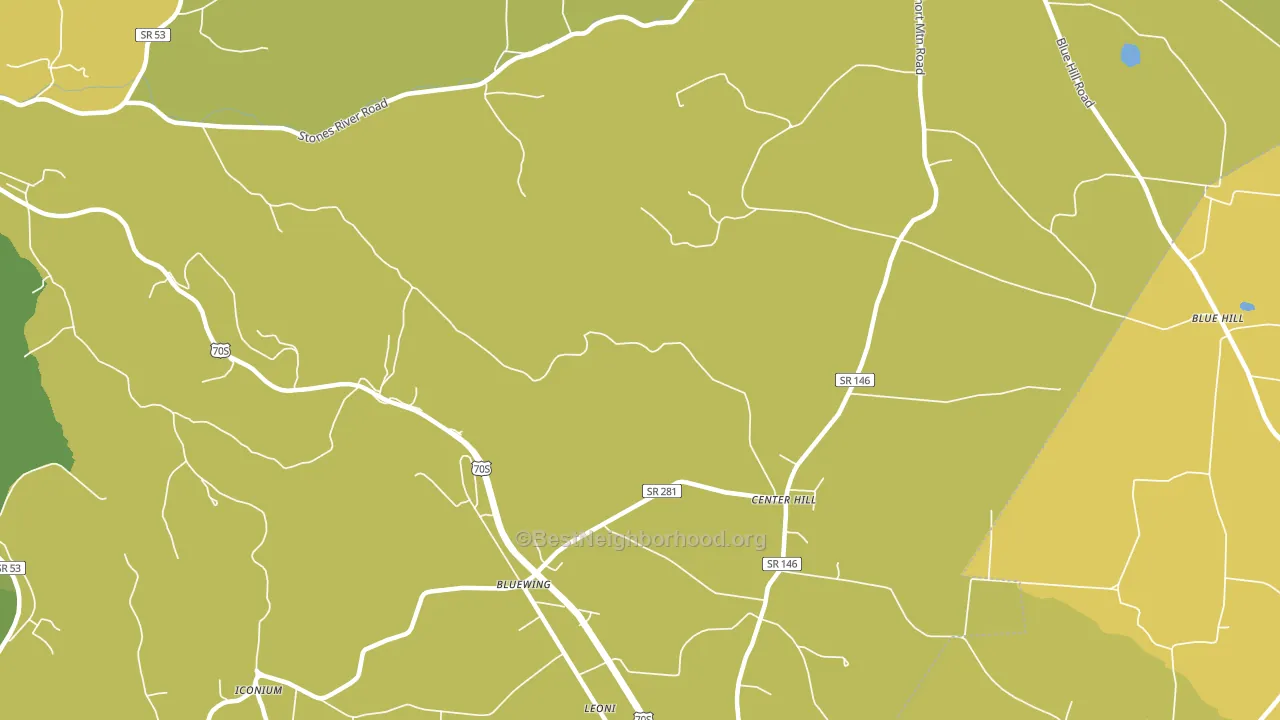 Center Hill, TN block-group voter-turnout map
