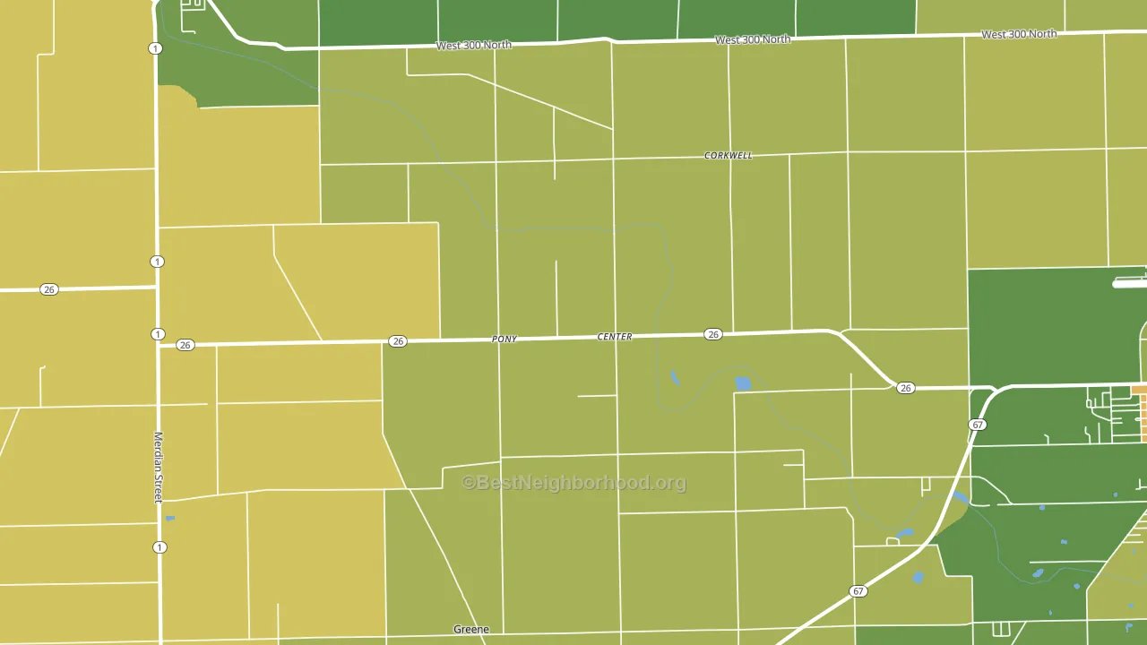 Center, IN block-group voter-turnout map