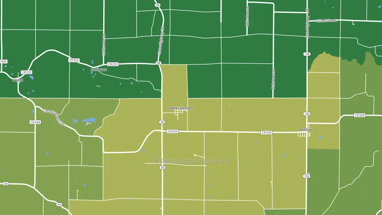 Center Junction, IA block-group voter-turnout map
