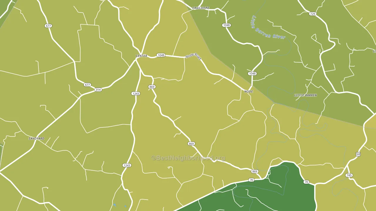 Center, KY block-group voter-turnout map