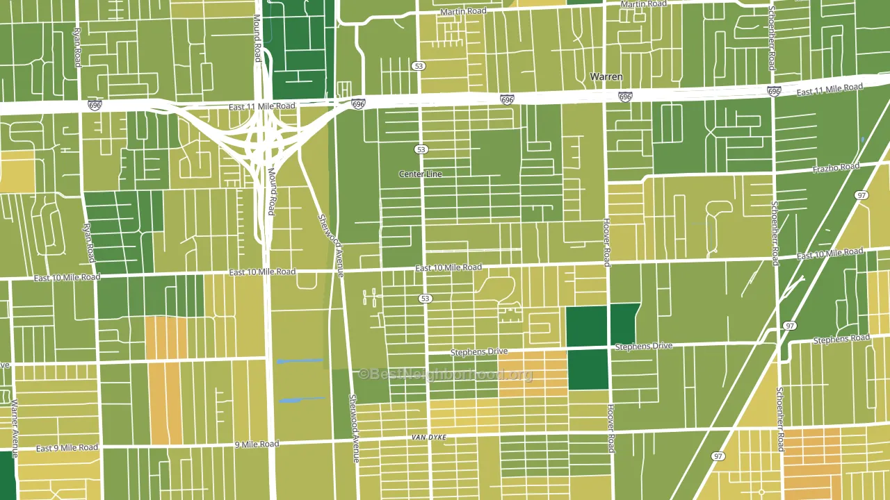 Center Line, MI block-group voter-turnout map