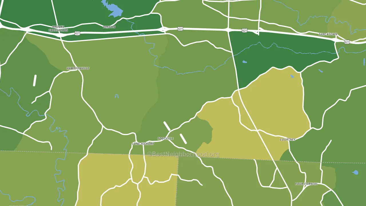 Center, NC block-group voter-turnout map