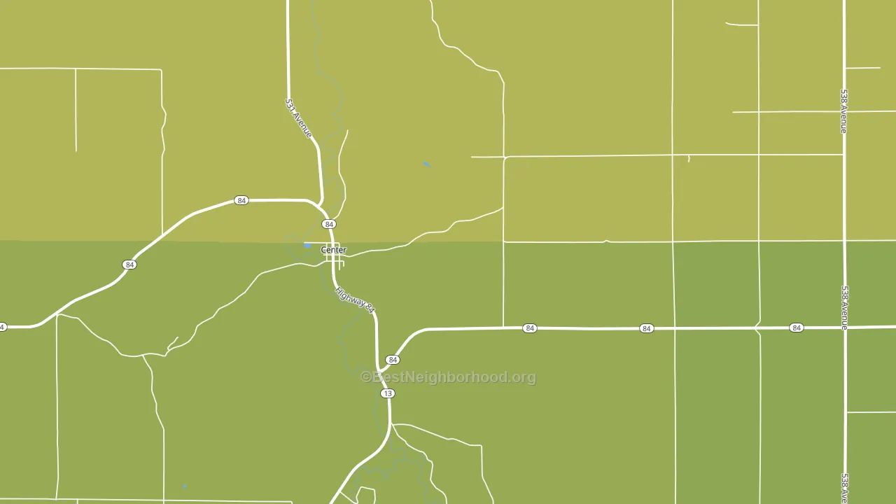 Center, NE block-group voter-turnout map