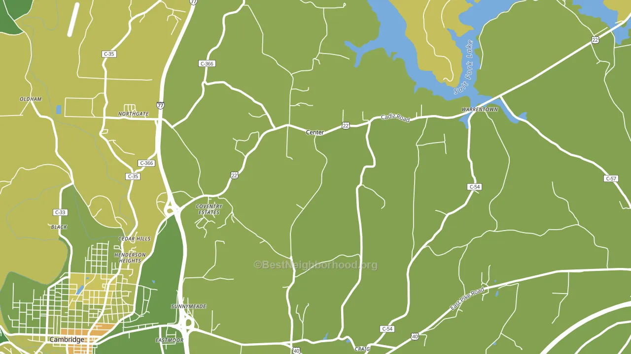 Center, OH block-group voter-turnout map