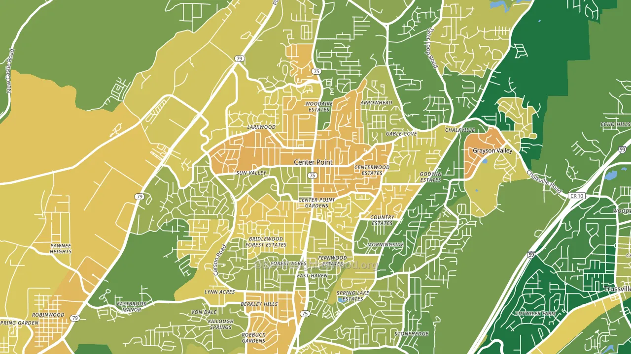 Center Point, AL block-group voter-turnout map