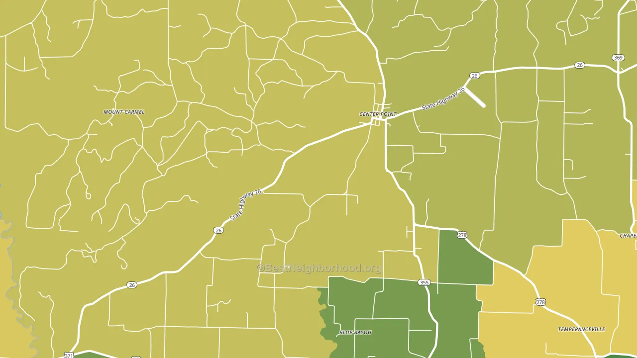 Center Point, AR block-group voter-turnout map