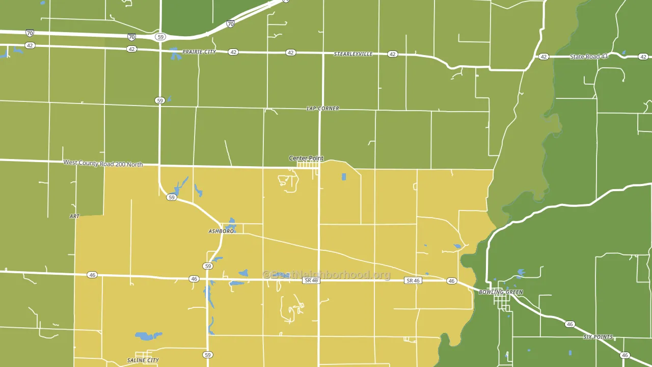 Center Point, IN block-group voter-turnout map