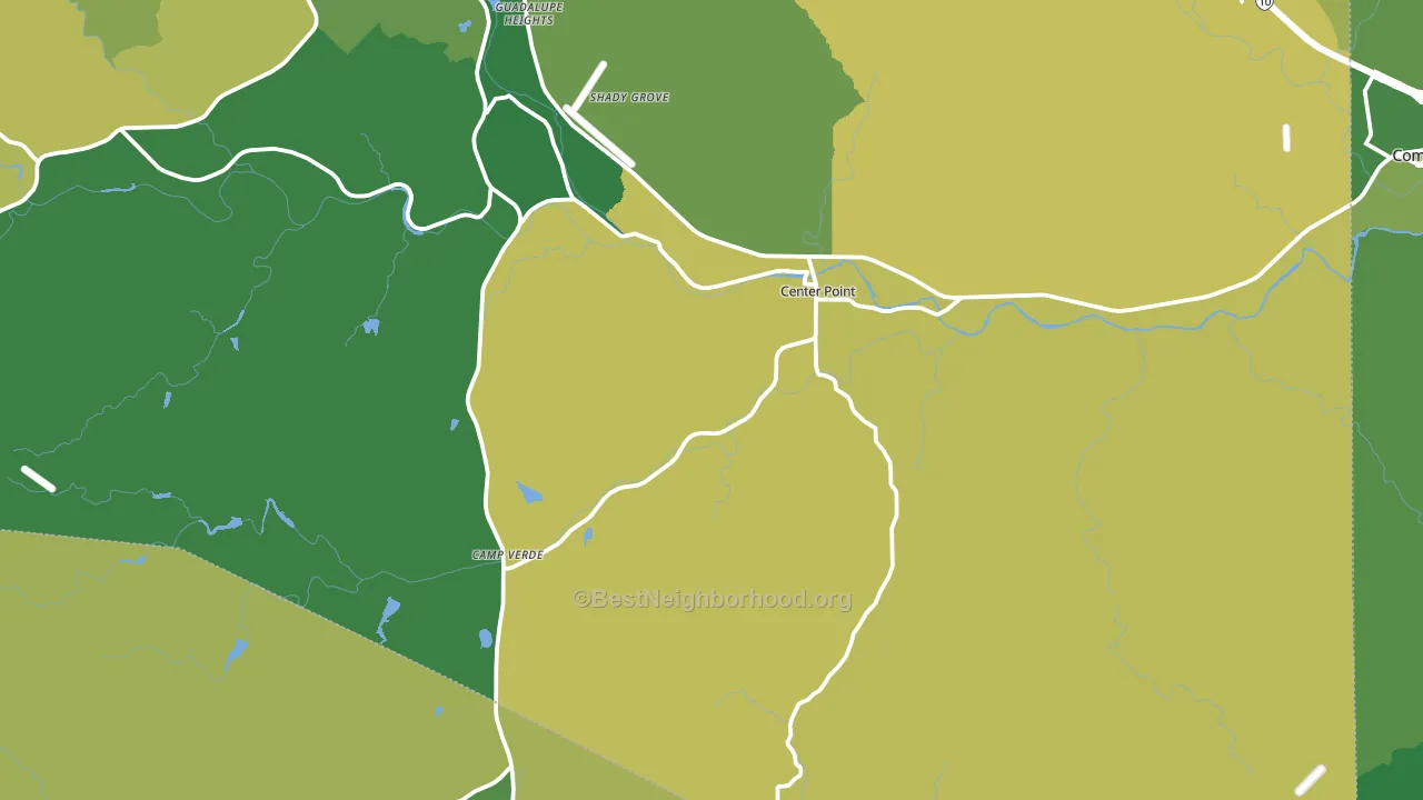 Center Point, TX block-group voter-turnout map