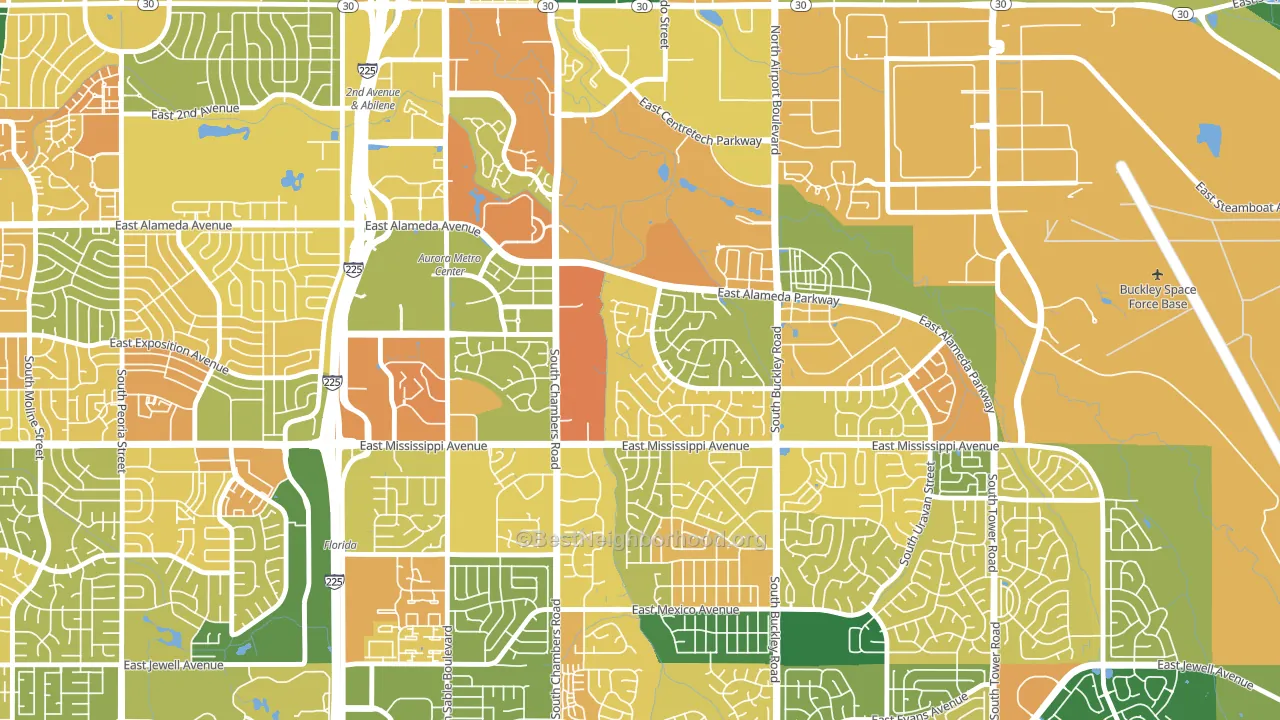 Center Pointe, Aurora, CO block-group voter-turnout map