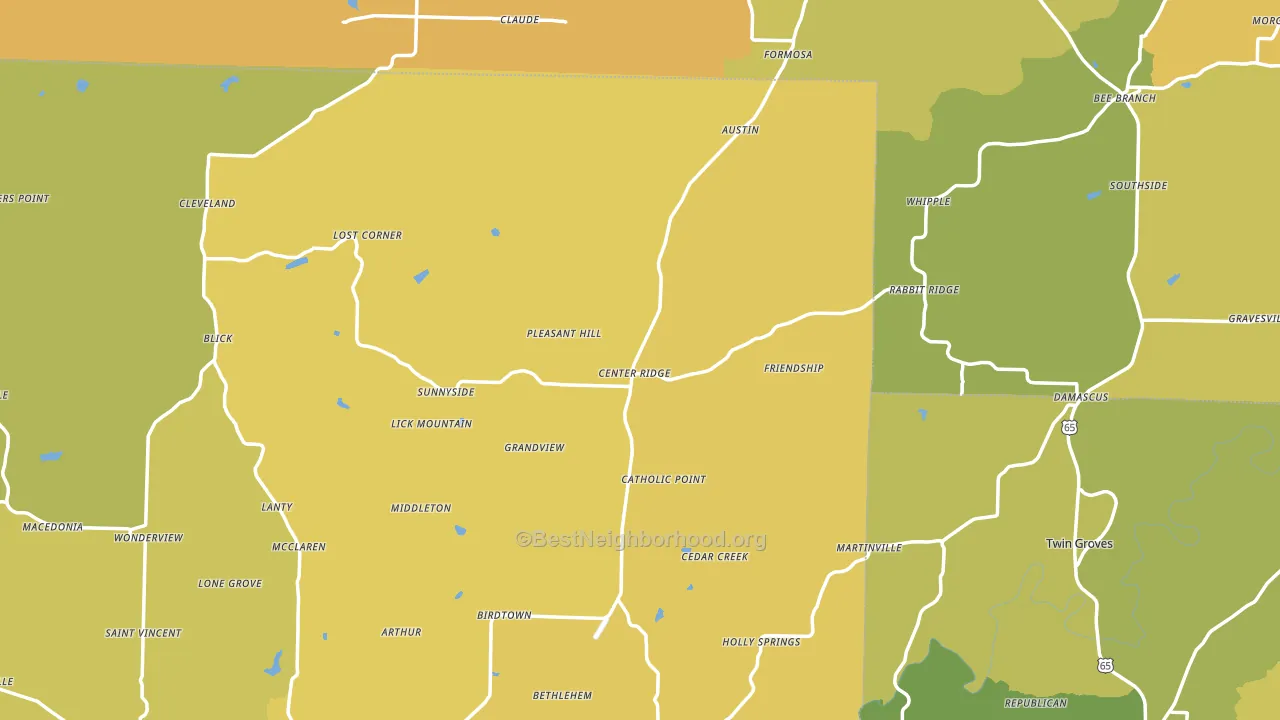 Center Ridge, AR block-group voter-turnout map