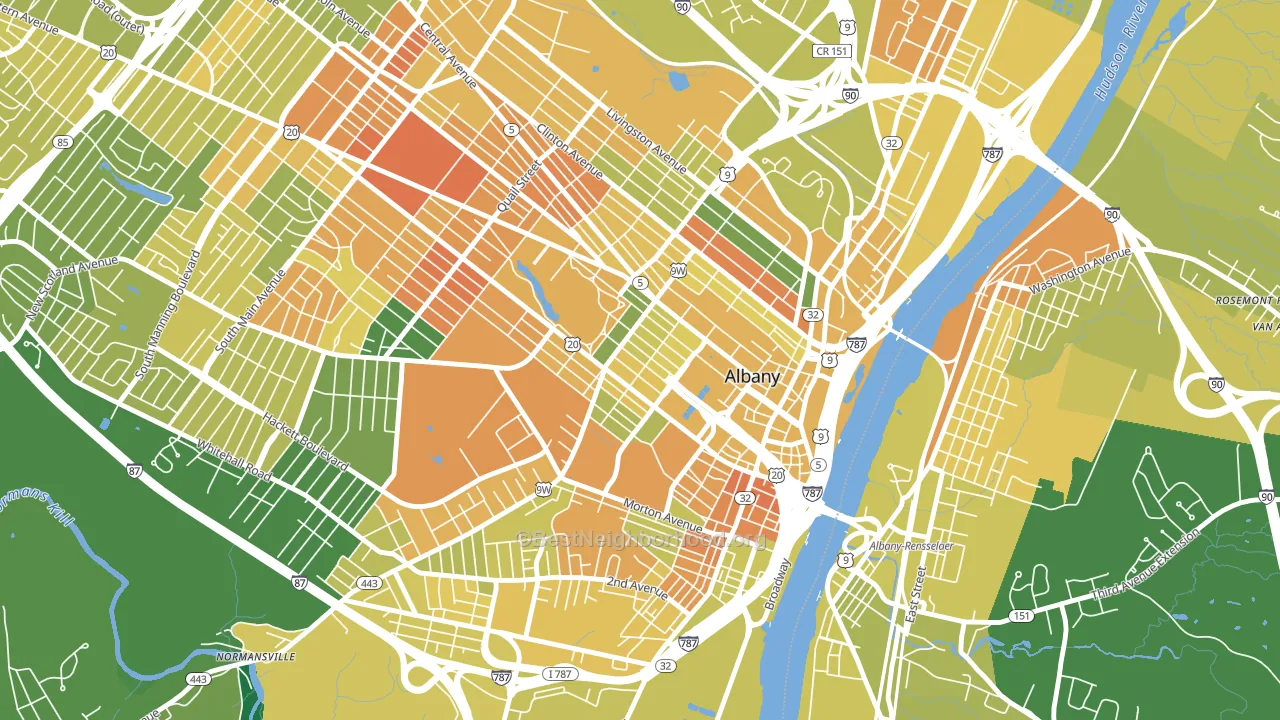 Center Square, Albany, NY block-group voter-turnout map
