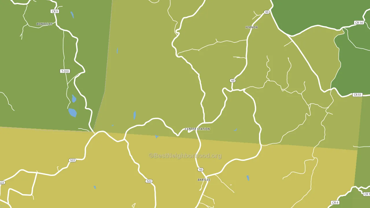 Center Station, OH block-group voter-turnout map
