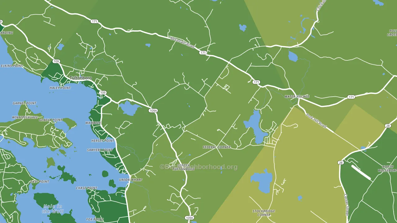 Center Tuftonboro, NH block-group voter-turnout map