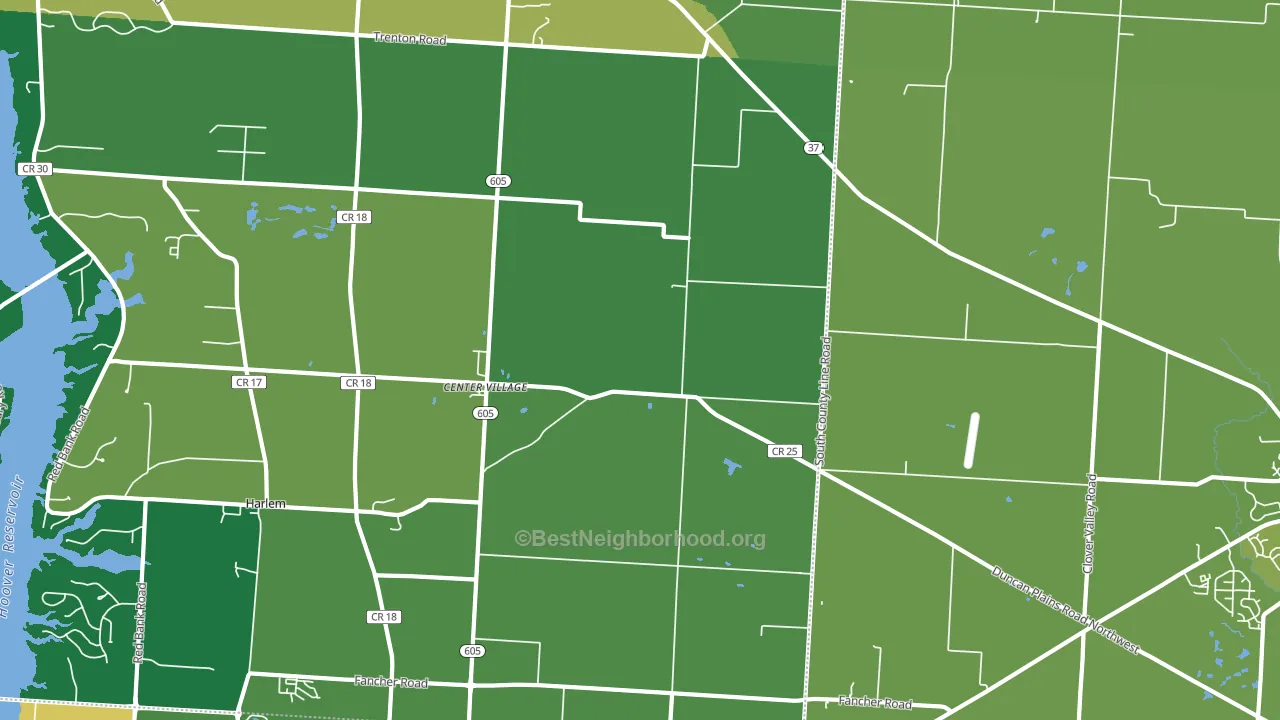 Center Village, OH block-group voter-turnout map