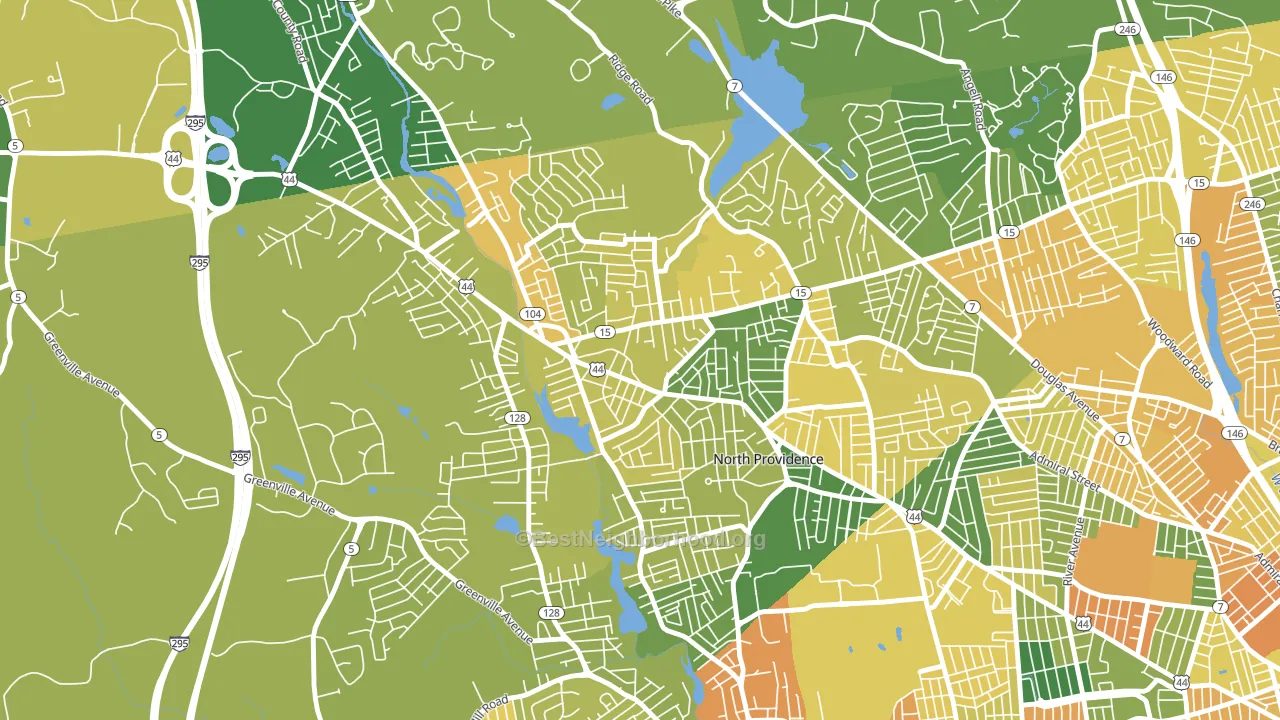 Centerdale, Providence, RI block-group voter-turnout map