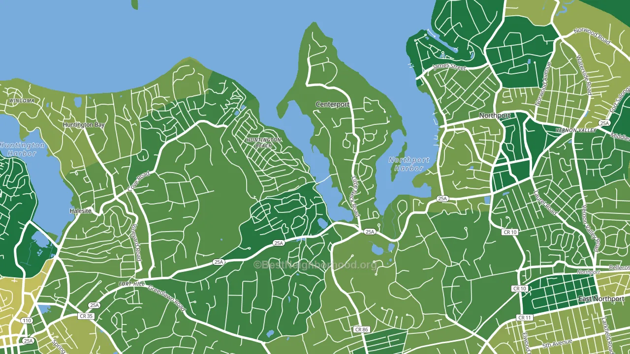Centerport, NY block-group voter-turnout map
