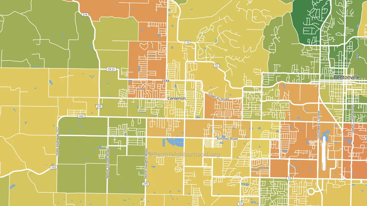 Centerton, AR block-group voter-turnout map