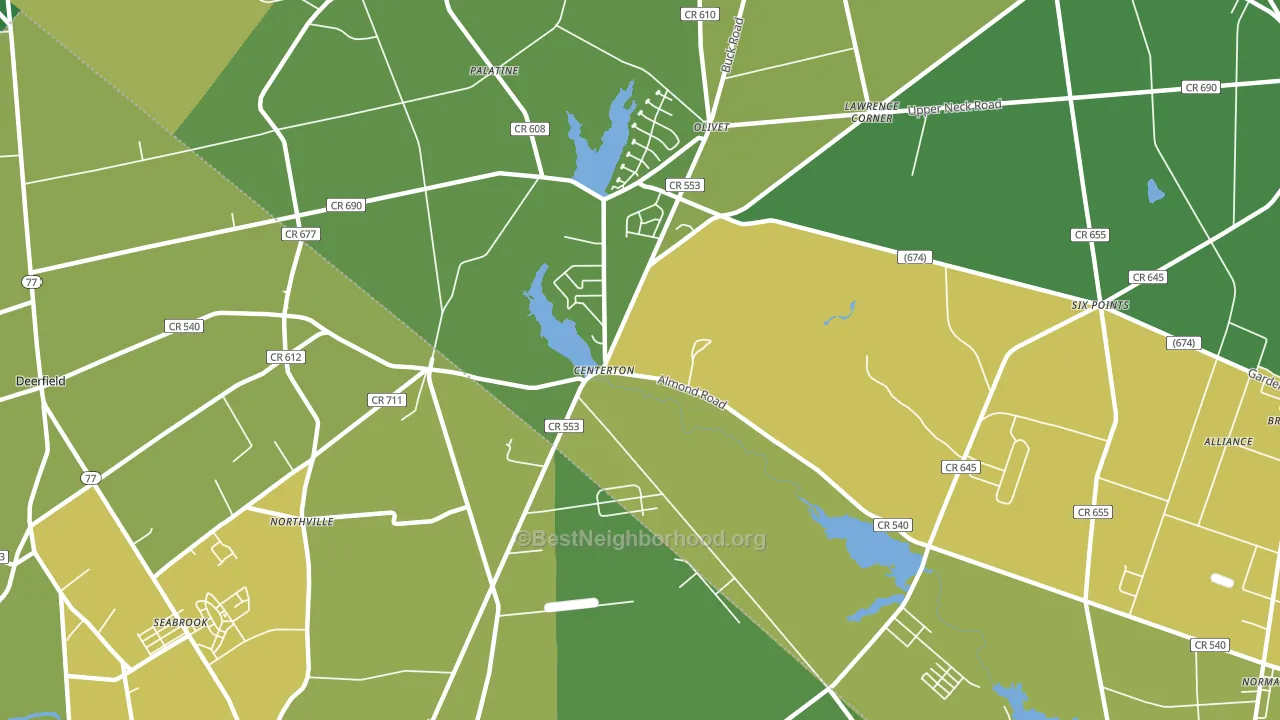 Centerton, NJ block-group voter-turnout map