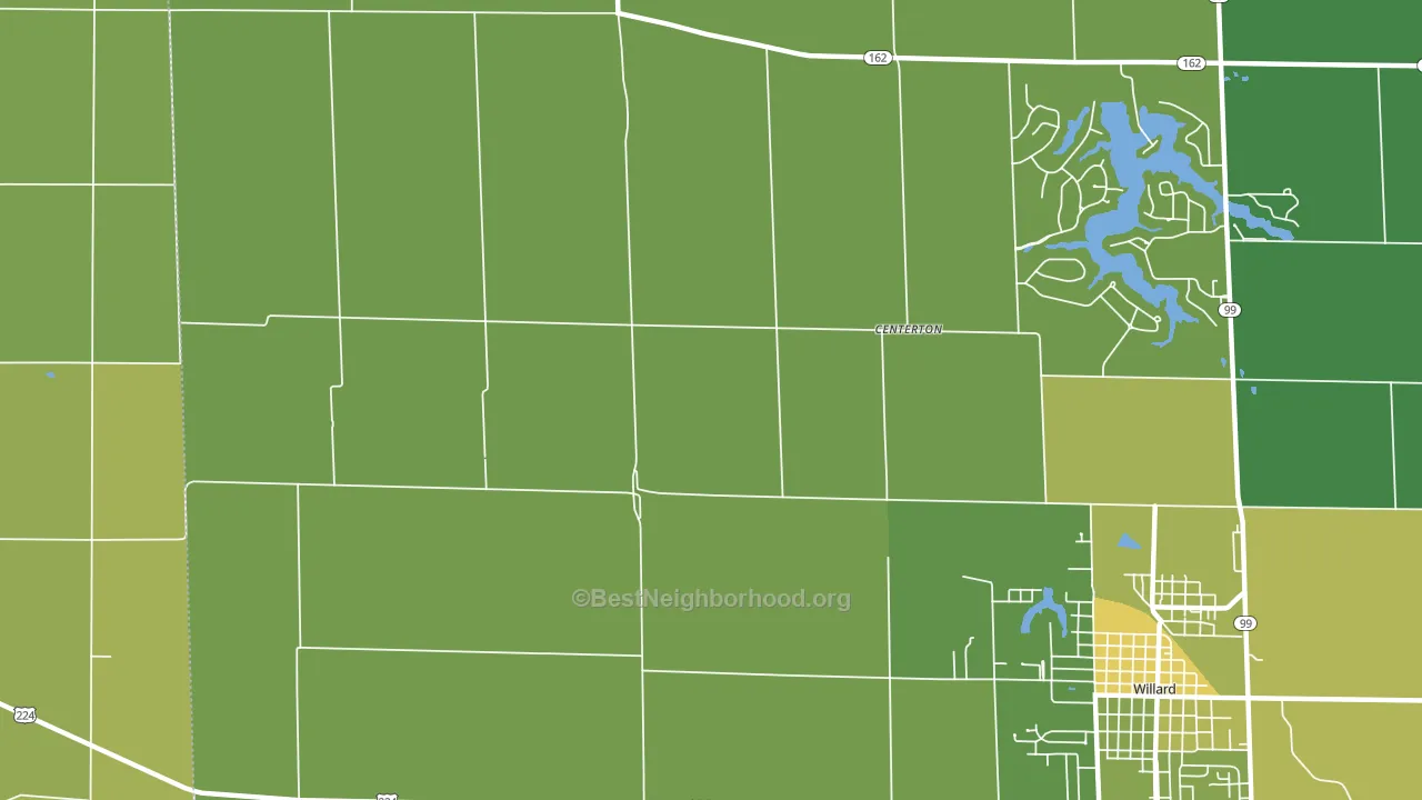 Centerton, OH block-group voter-turnout map