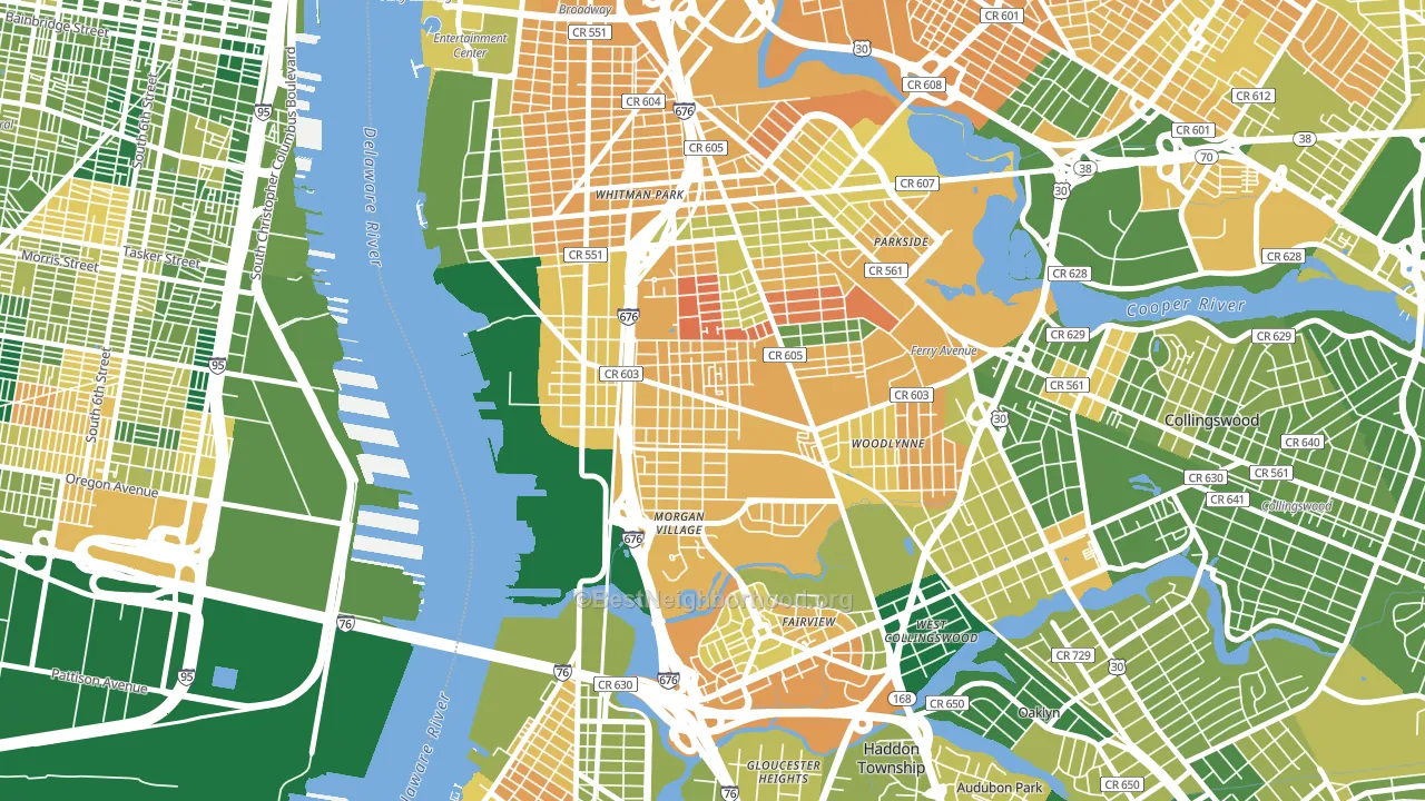 Centerville, Camden, NJ block-group voter-turnout map