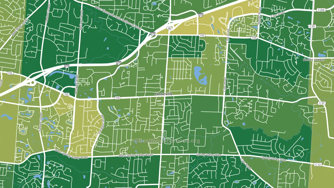 Centerville Historic District, Centerville, OH block-group voter-turnout map