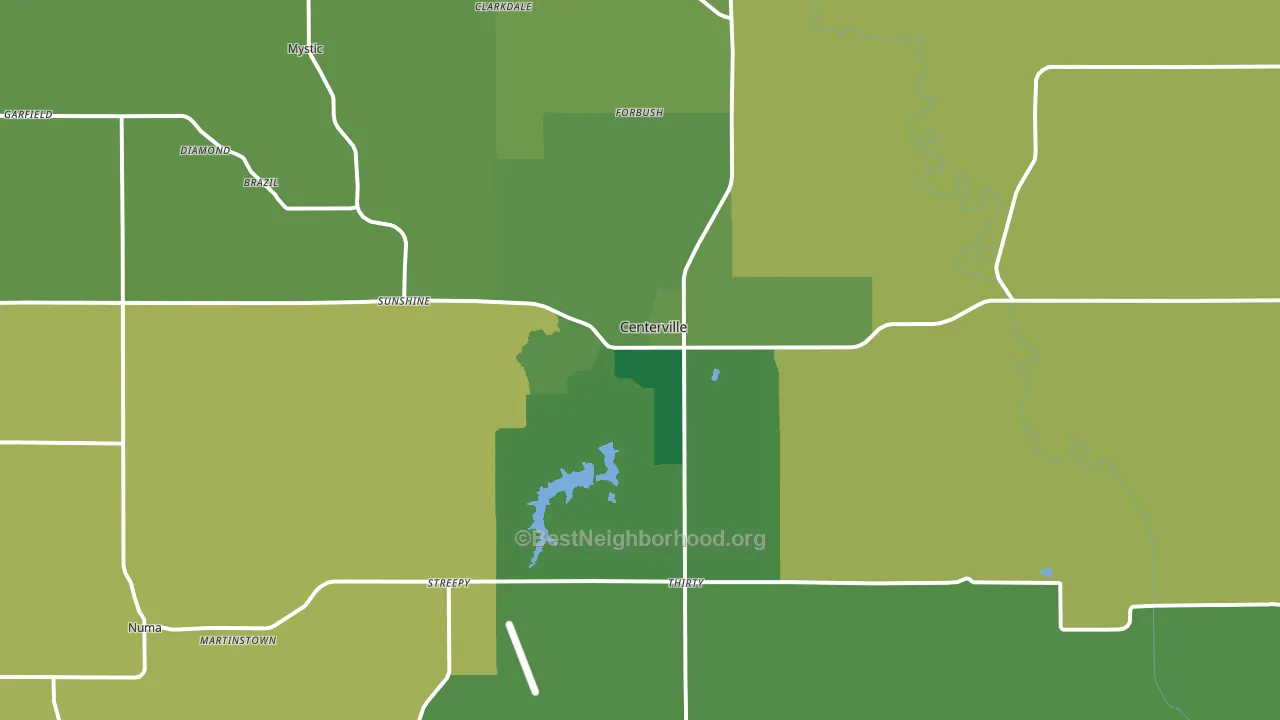 Centerville, IA block-group voter-turnout map