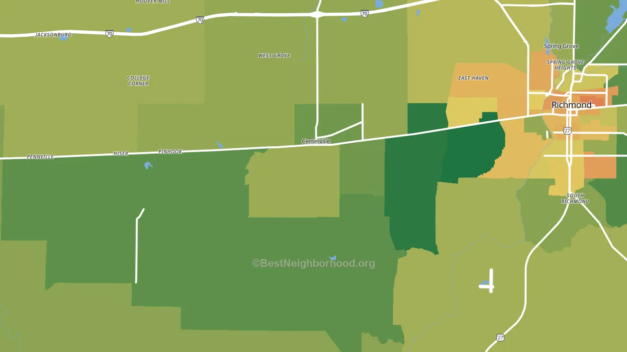 Centerville, IN block-group voter-turnout map