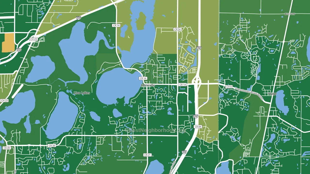 Centerville, MN block-group voter-turnout map