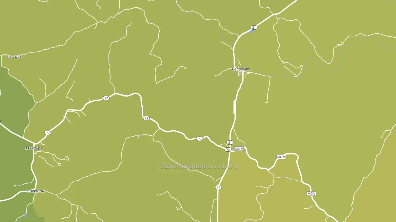 Centerville, MO block-group voter-turnout map