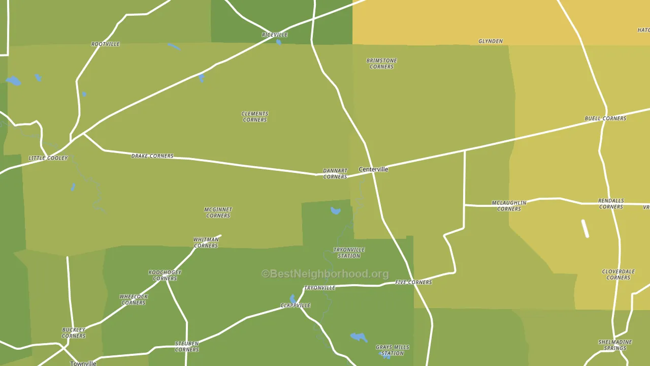 Centerville, PA block-group voter-turnout map