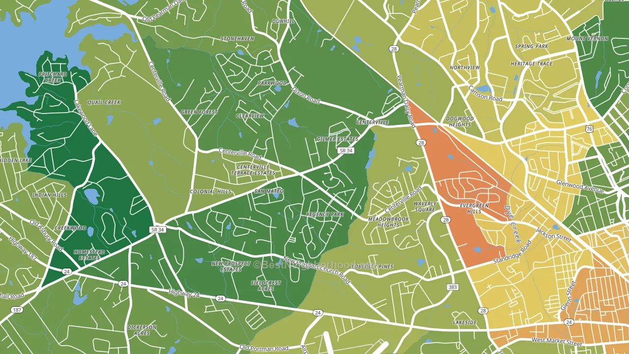 Centerville, SC block-group voter-turnout map
