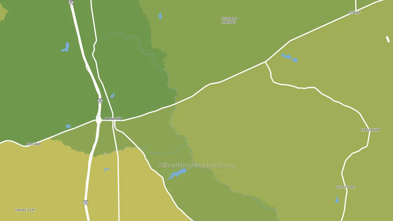 Centerville, TX block-group voter-turnout map