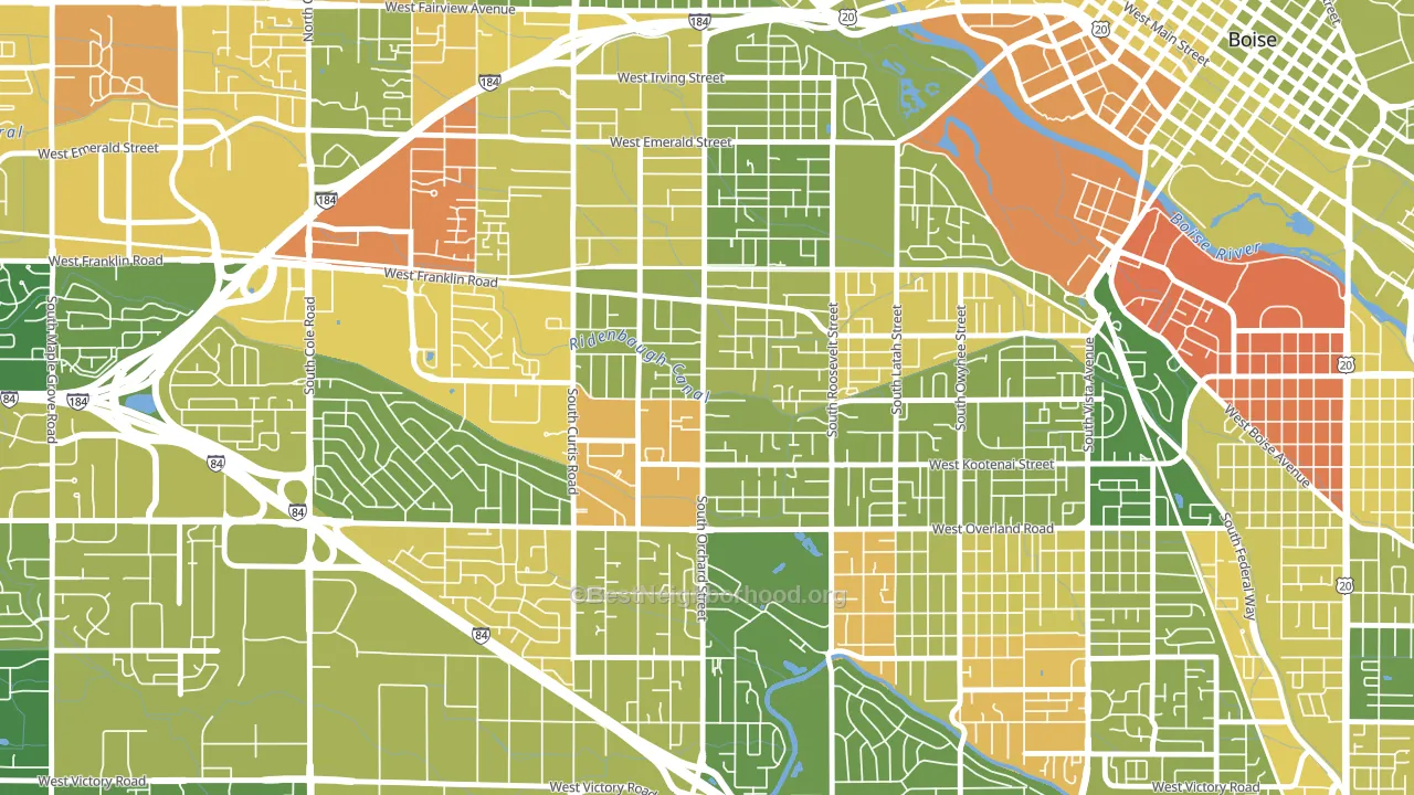 Central Bench, Boise, ID block-group voter-turnout map