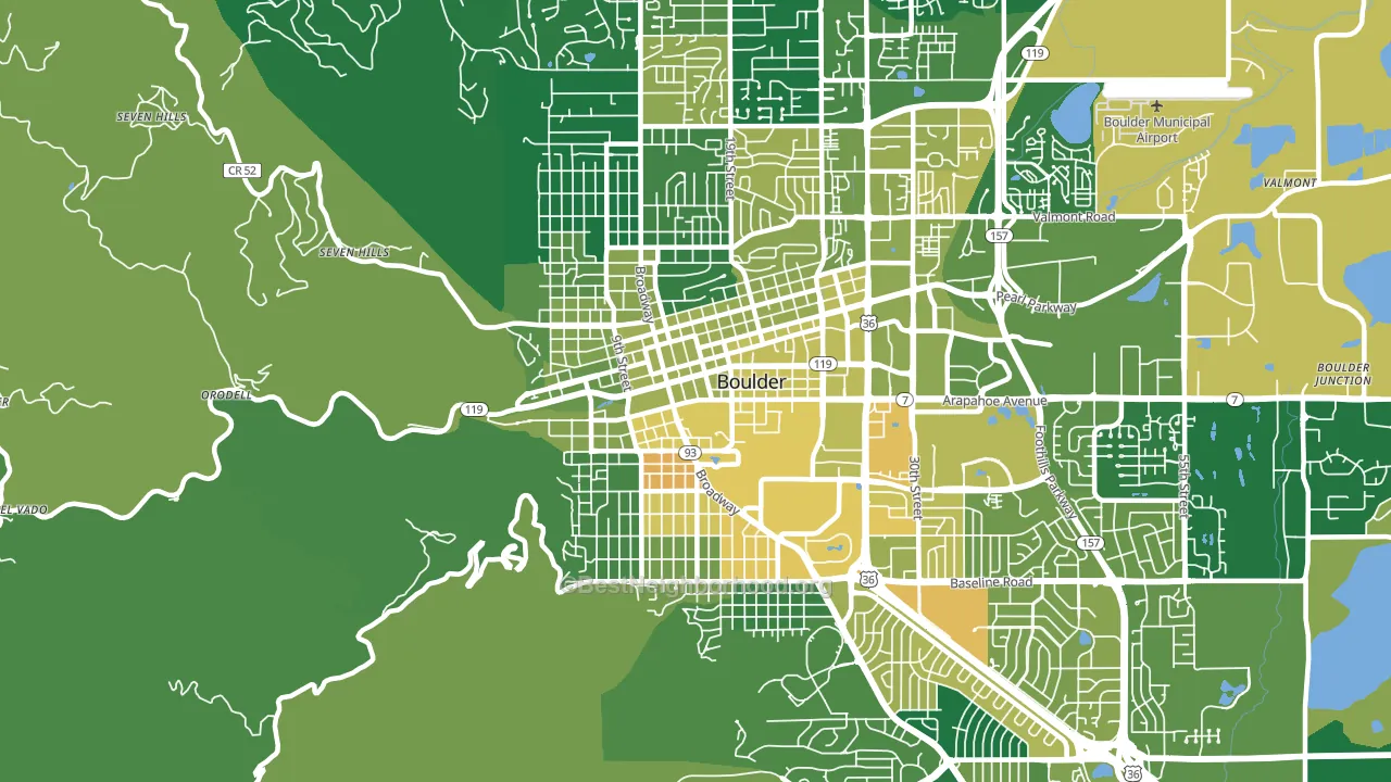 Central Boulder, Boulder, CO block-group voter-turnout map