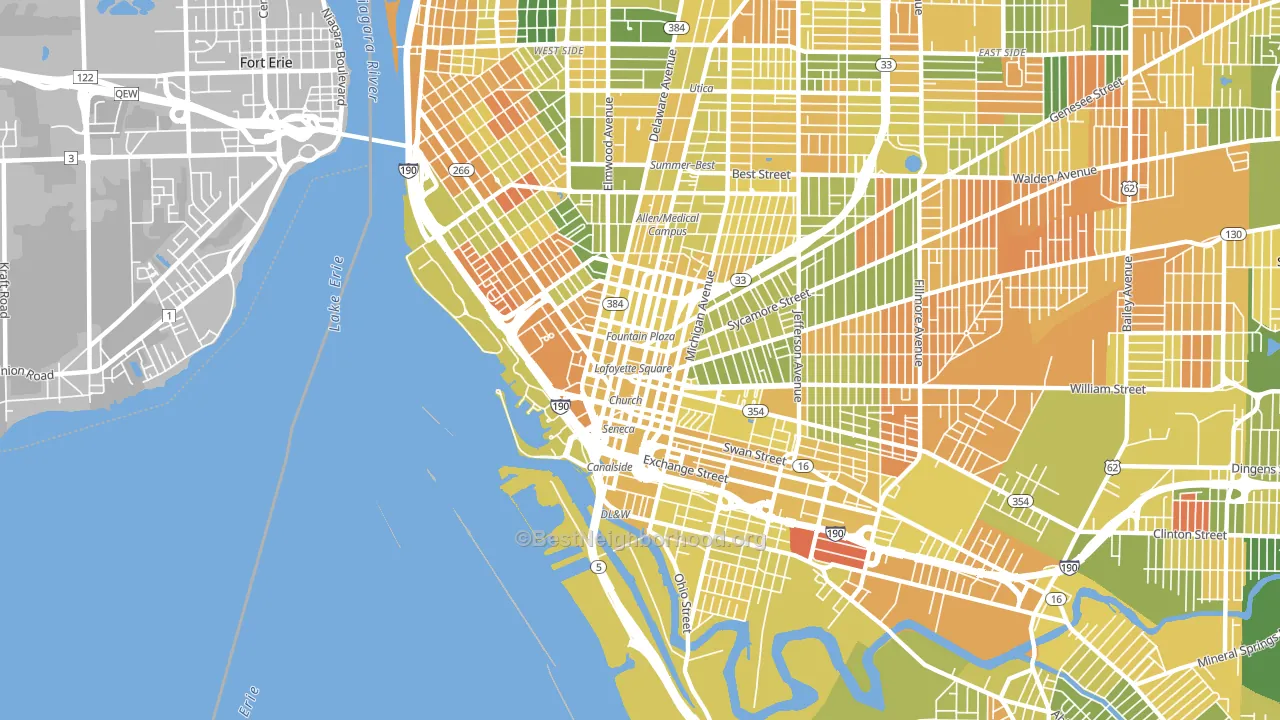 Central Business District-Buffalo, Buffalo, NY block-group voter-turnout map