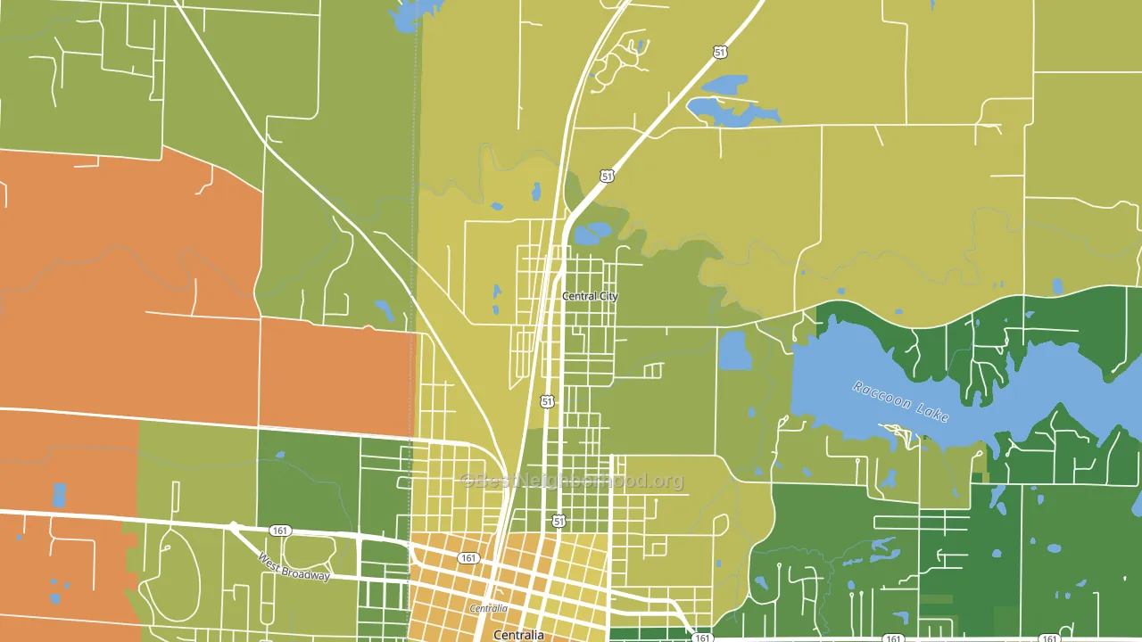 Central City, IL block-group voter-turnout map