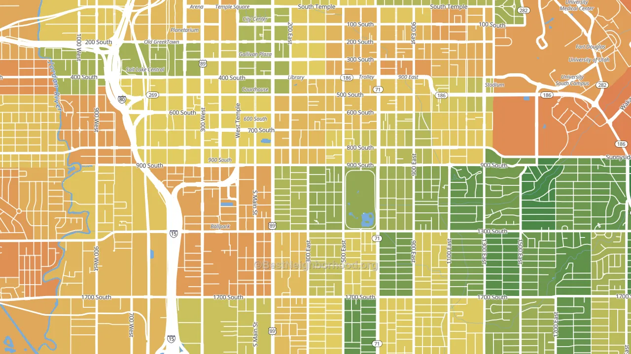 Central City Liberty Wells, Salt Lake City, UT block-group voter-turnout map
