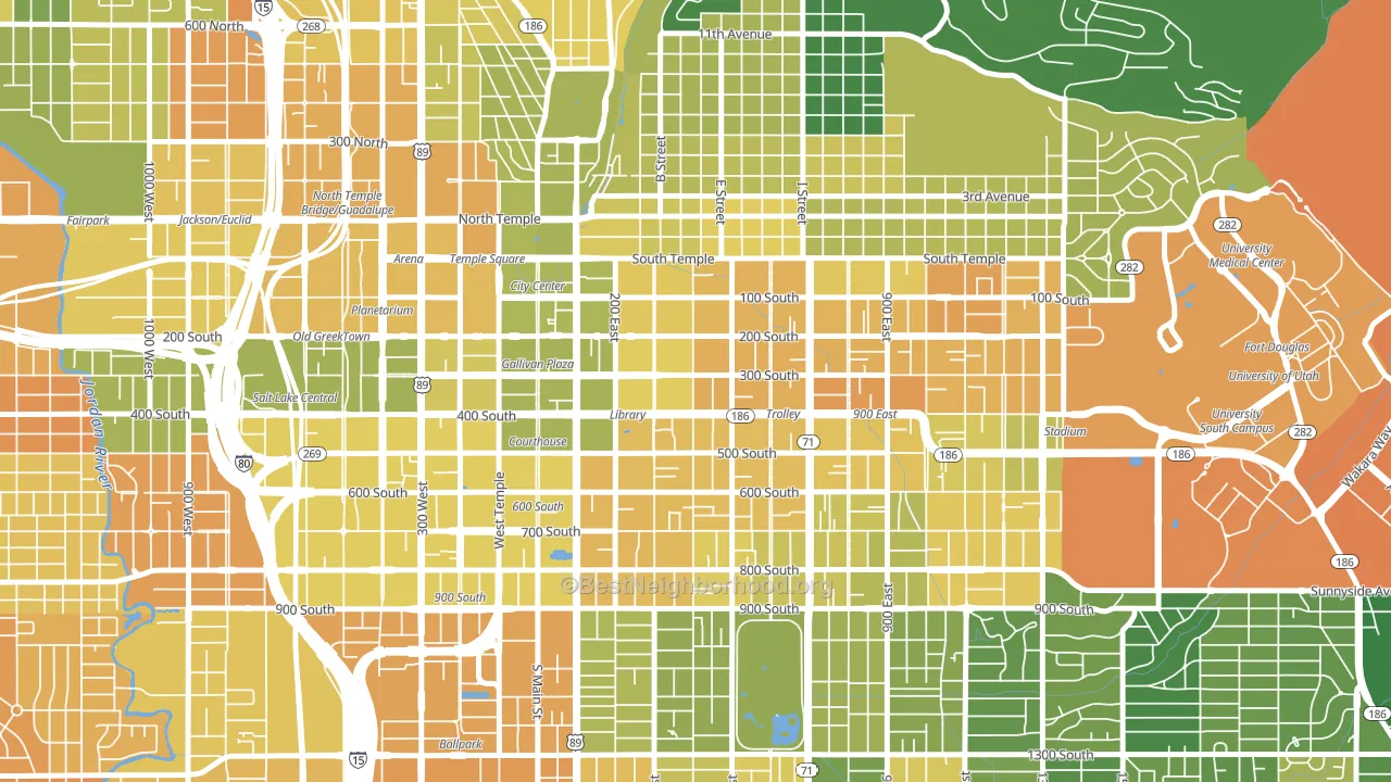 Central City, Salt Lake City, UT block-group voter-turnout map